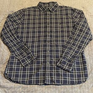 Todd Snyder‎ button down shirt mens large pre-owned condition blue/black